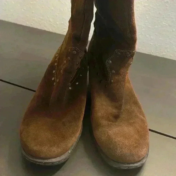 BOC Genuine Leather Brown Western Mid Calf Boots 9 - Picture 2 of 7